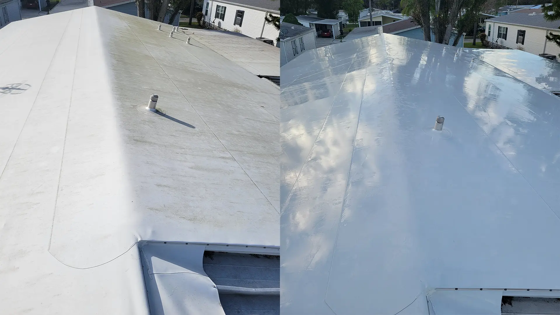 Residential mobile home exterior cleaning