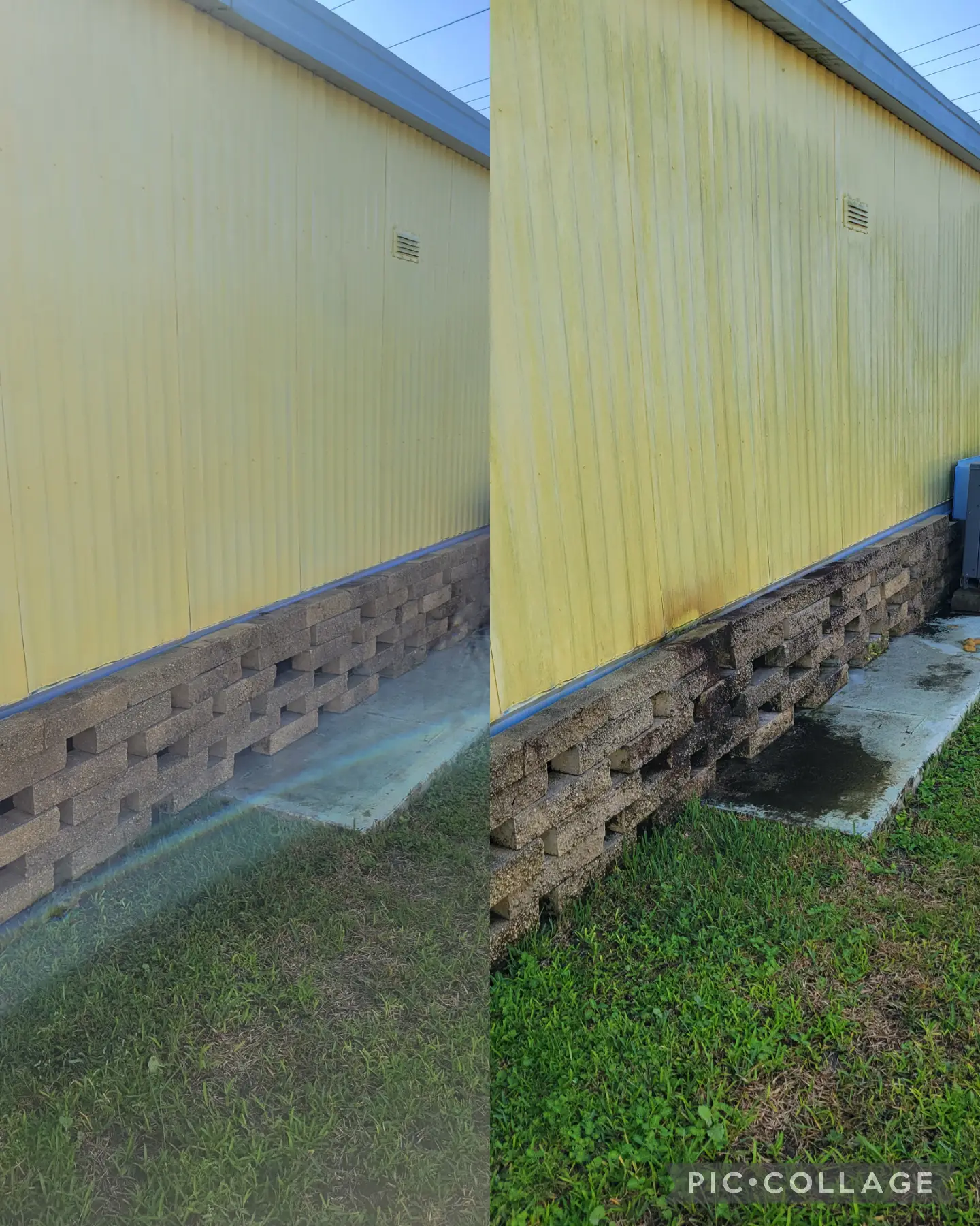 Trailer siding pressure washing