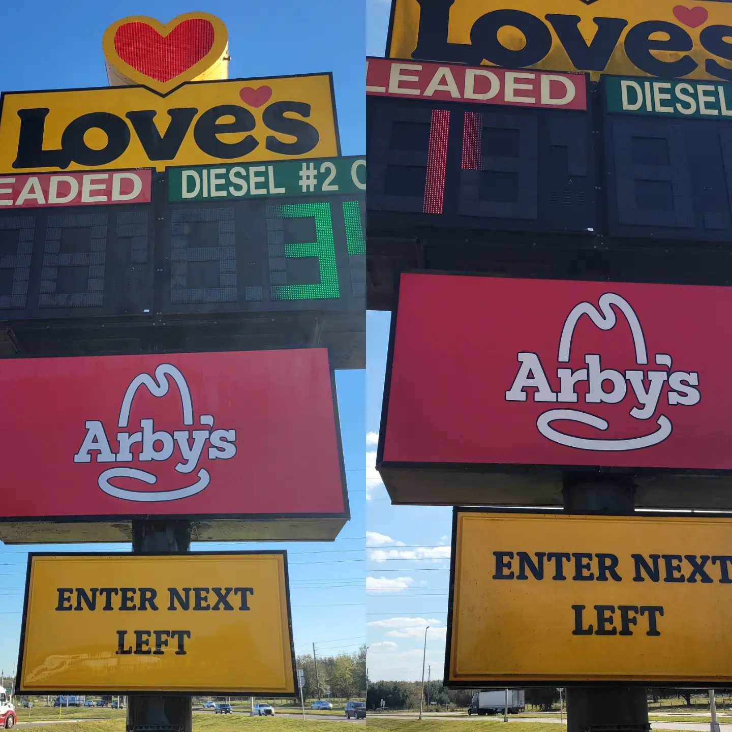 Love's gas station signage pressure washing